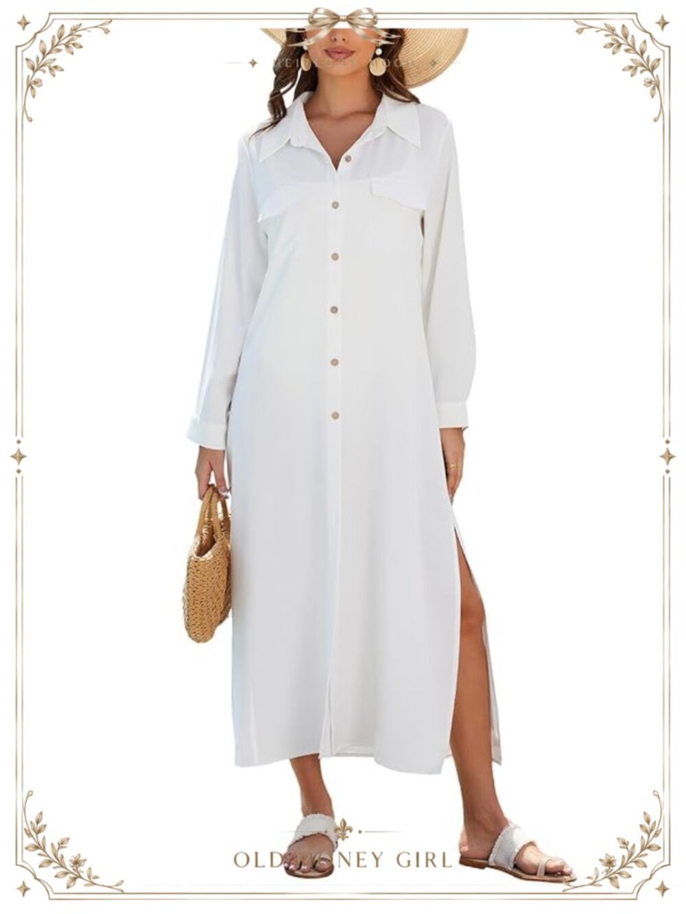 Long Sleeve Button Down Beach Cover Up Kimono Maxi Dress Lightweight